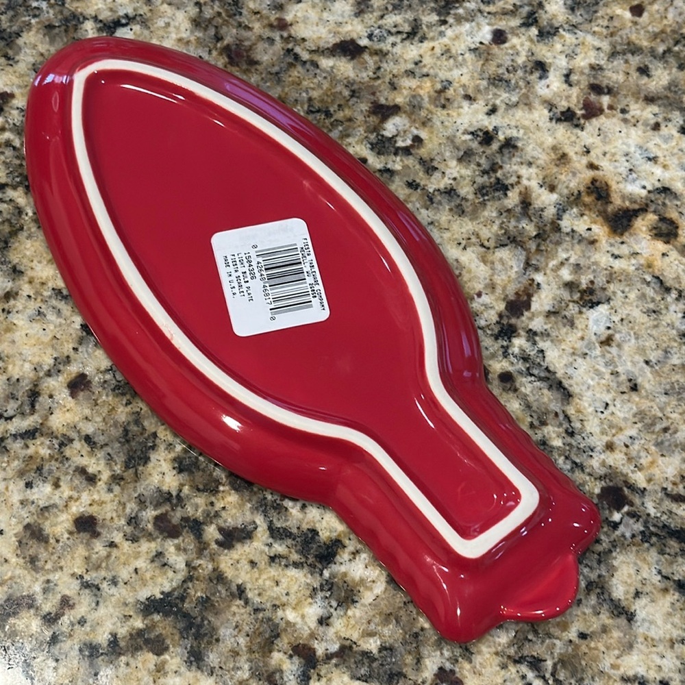 Retired NWT Fiestaware Fiesta Christmas Light Bulb Appetizer Plate in Scarlet - Picture 2 of 5